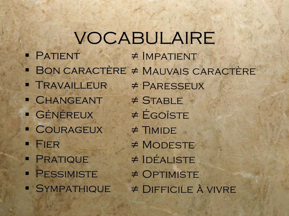 Vocabulaire trouvez les paires d antonymes